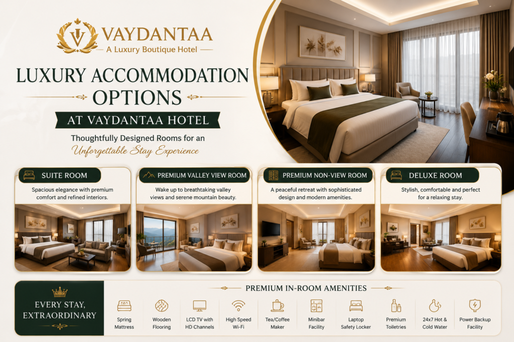 Luxury Accommodation Options at Vaydantaa Hotel